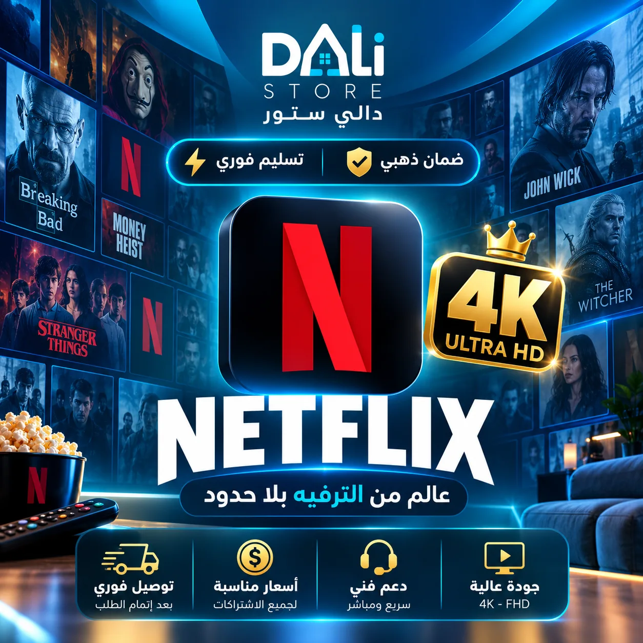 اشتراك نتفليكس شهر ملف مشترك تسليم فوري